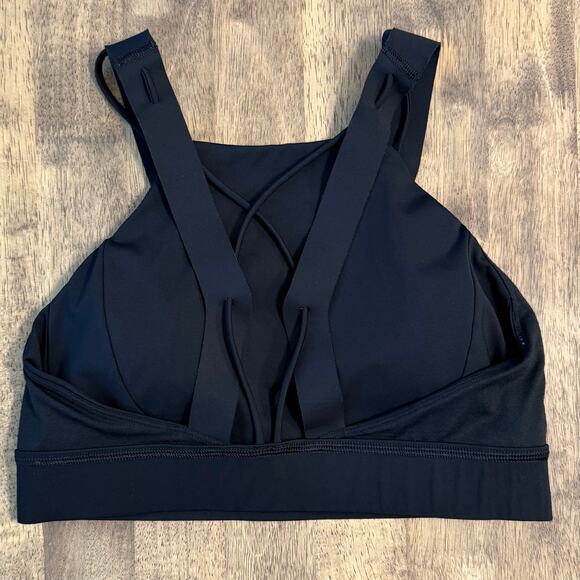 Lululemon Strong at Heart Bra High Neck Criss Cross Medium Support C/D Cup Black - Picture 8 of 8